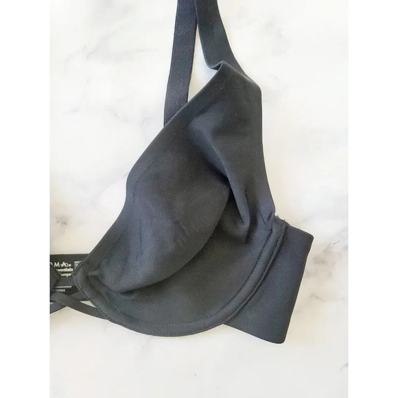Soma Essential Unlined Plunge Black Underwire Unpadded Smooth Comfort Bra 32C - Picture 2 of 11